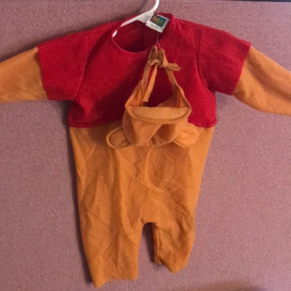 Vintage Disney Winnie the Pooh Baby Costume 2pc Hat Infant 6-12M
